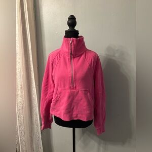 Lululemon scuba oversized funnel neck half zip pink womens XS/S